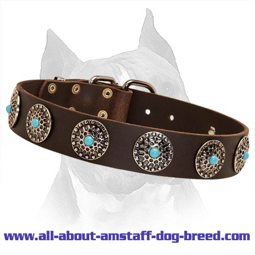 Ascot Collar - Brown Leather Hand Made Dog Collar