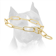Brass Slip Amstaff Collar With Large Links