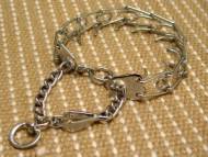 Dog pinch prong collar with swivel and small quick release snap hook - 2.25mm (1/11 inch) link diameter