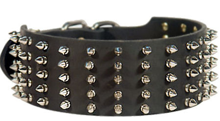 3 inch Spiked Leather Dog Collar for Amstaff