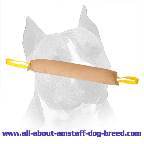 Large Leather Amstaff Bite Tug with 2 Handles