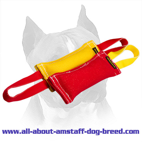Amstaff Puppy Training Set of 2 French Linen Bite Tugs