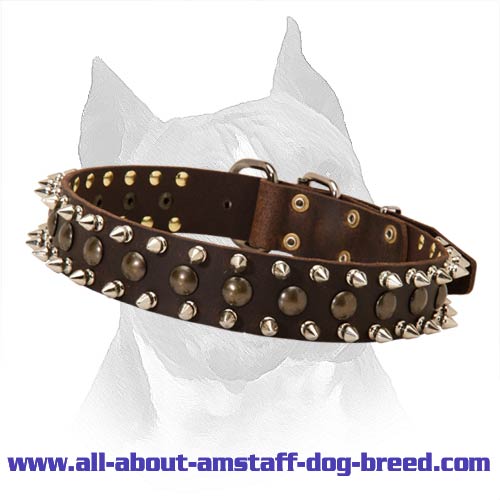 2 inch wide leather dog collars online