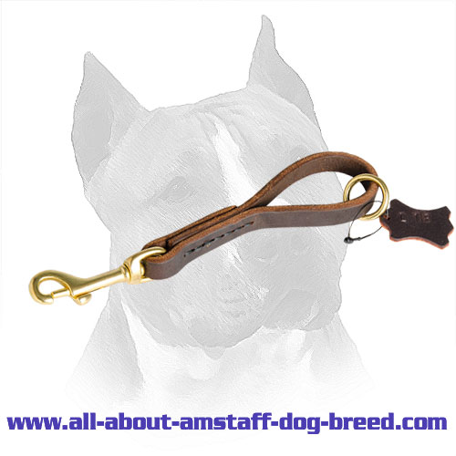 Short Leather Amstaff Dog Pull Tab
