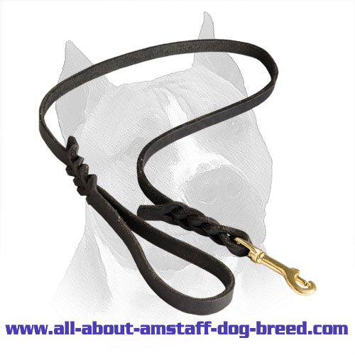 Leather Dog Leash For Walking And Tracking Activities With Your Amstaff