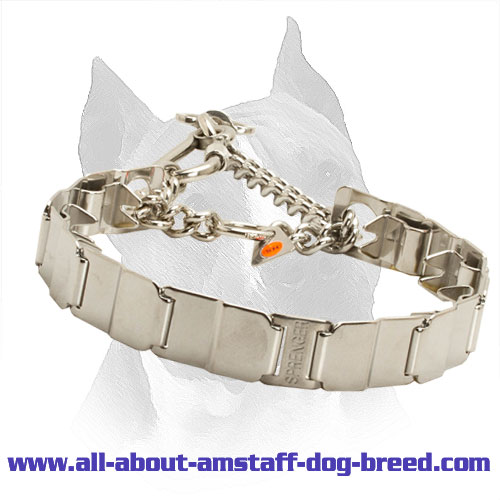 19 inch Neck Tech Stainless Steel Amstaff Pinch Prong Collar
