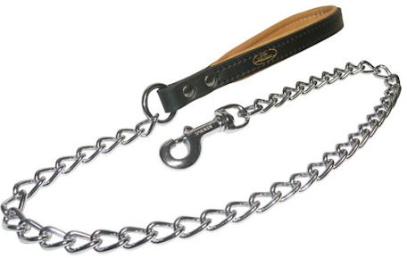 Get Chain Lead with leather handle for Amstaff