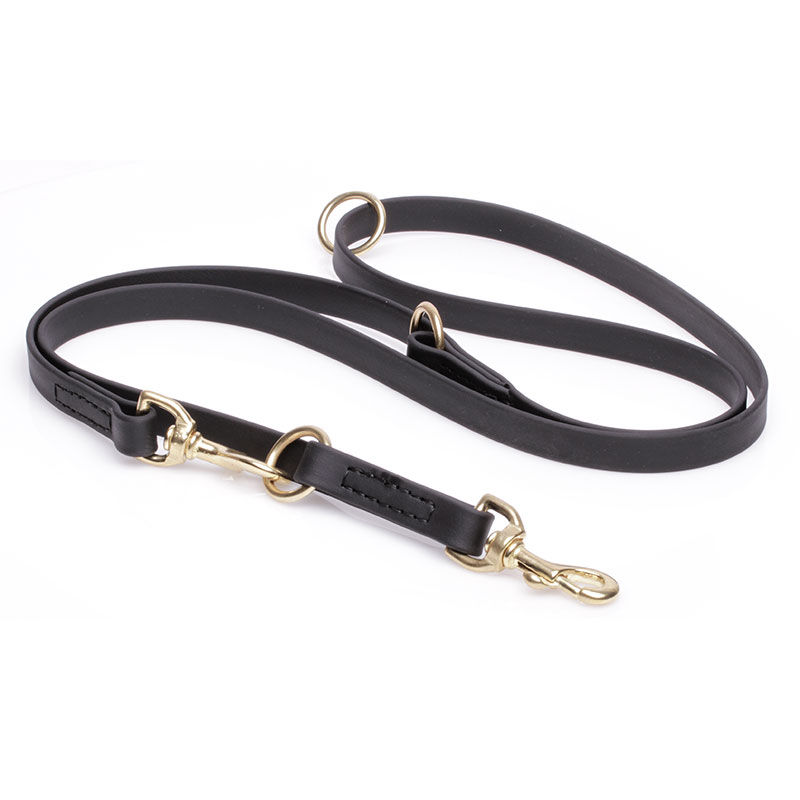 Multipurpose Black Biothane Amstaff Leash for over 7 Different Activities