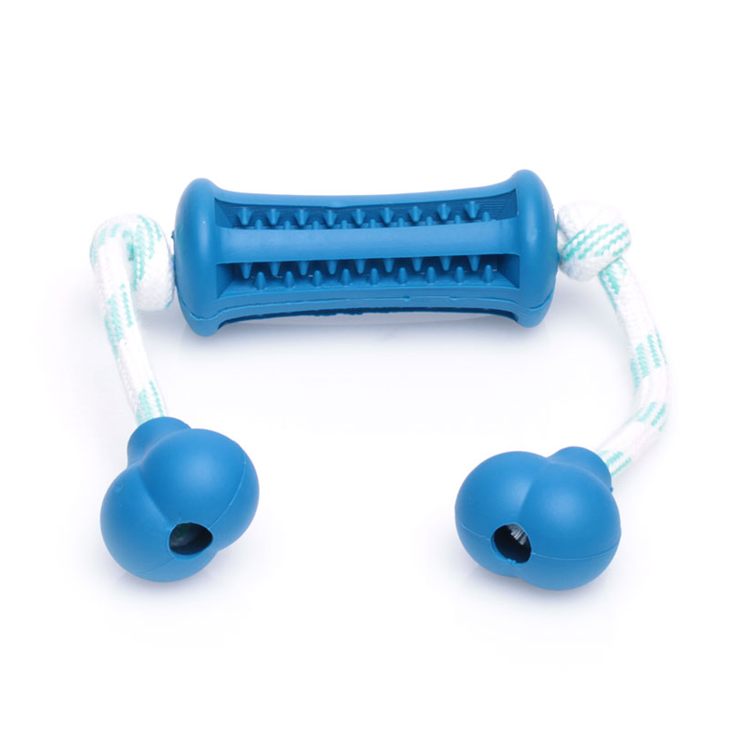 High-Quality Rubber Blue Training Dental Toy With Handles (Small: 1.3” x 3.5” (3.5 cm x 9 cm))