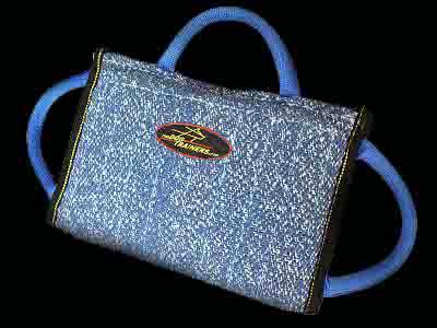 Dog bite pad with 3 handles made of French Linen