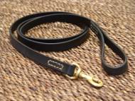 Leather dog leash stitched