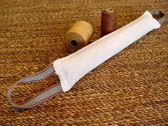 Dog bite tag made of leather