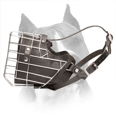 Amstaff Wire Cage Dog Muzzle with Easily Adjustable Straps